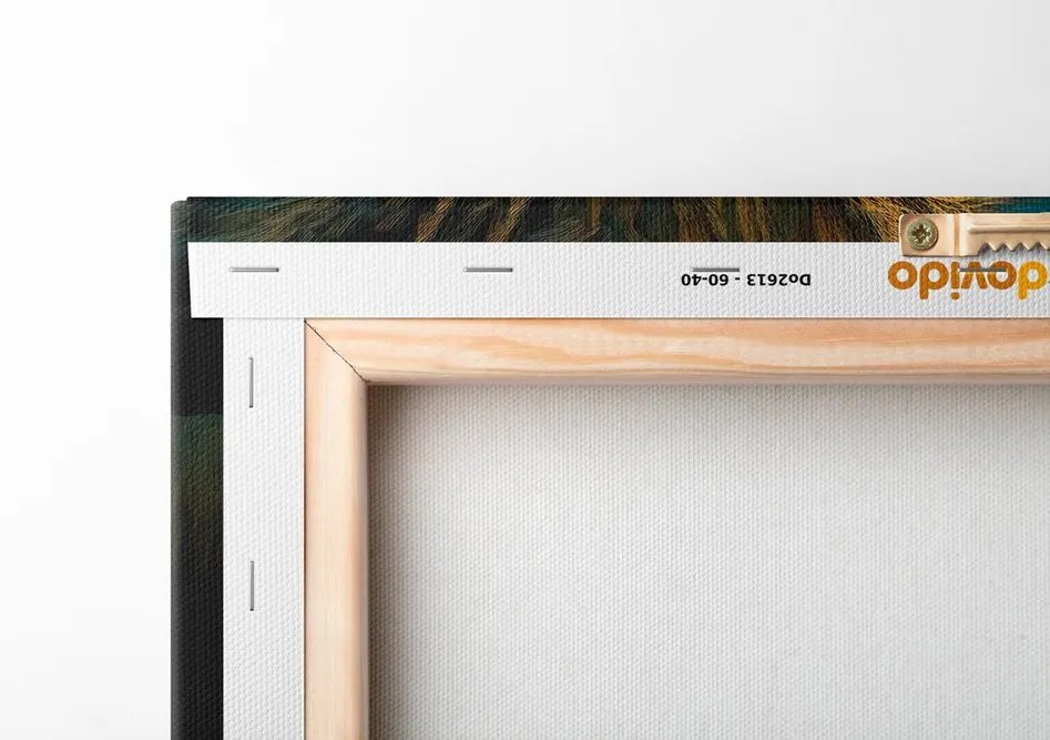 Quadro su tela – Leone blu-oro