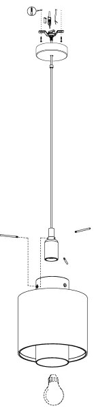 Eglo 43393 - Lampadario a sospensione con filo MEDIOUNA 1xE27/40W/230V
