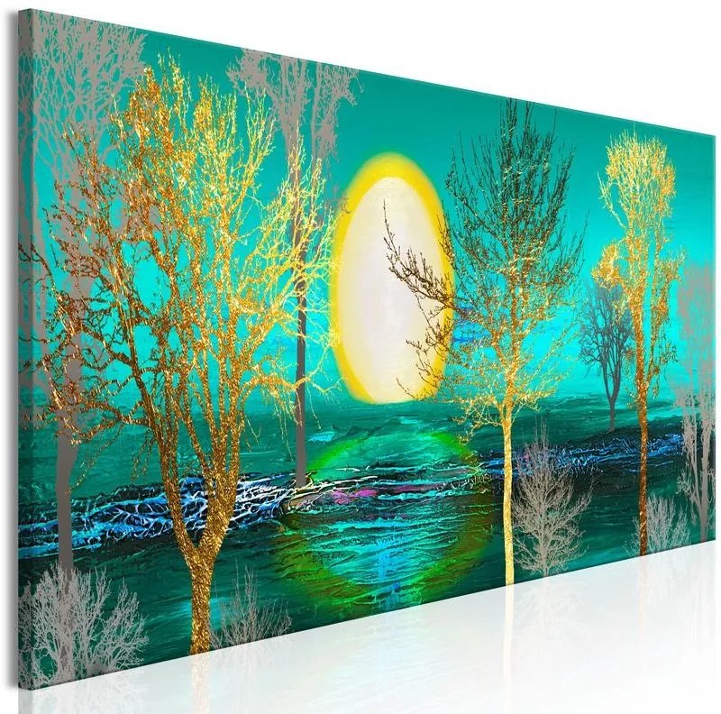 Quadro  Golden Forest (1 Part) Narrow  Larghezza x Altezza Home decor 135x45