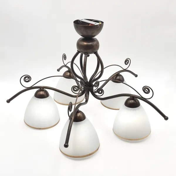 Brilagi - Lampadario a plafone LED ANTICO 5xE27/60W/230V patina di bronzo