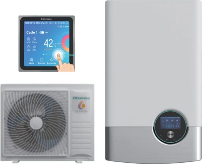 Hisense - Pompa di Calore Splittata Monoventola Aria/Acqua Hi-Terma AHM-060HCDSAA + AHW-060HCDS1 R-32 Wi-Fi Optional con Comando Incluso