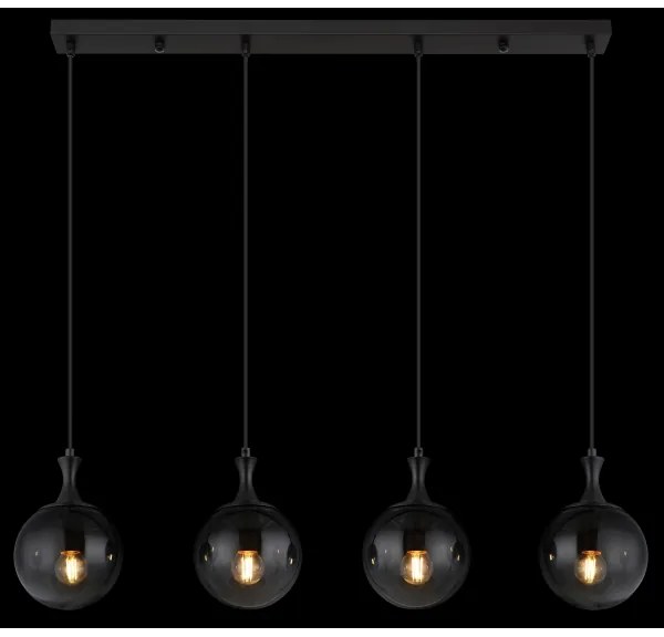 Globo 15885-4H - Lampadario a sospensione con filo DALTON 4xE27/10W/230V nero
