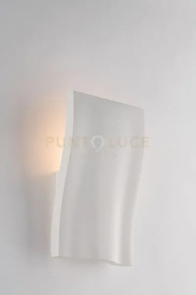Applique a parete soul bianca 1 luce attacco e14 15,5x7x27cm in ges...