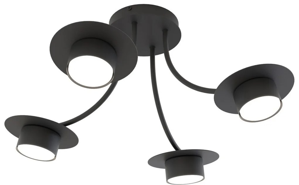 Lampada a soffitto in acciaio ENSO 4 nero da interno 4xGX53