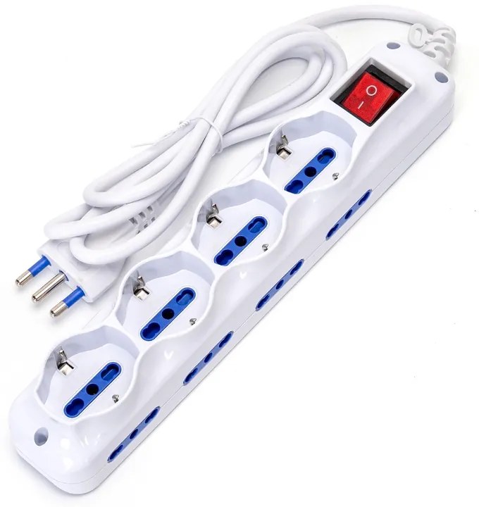 Ciabatta multipresa elettrica 12 posti con cavo da 1,5m – 8 Prese Bipasso + 4 Prese Schuko Aigostar