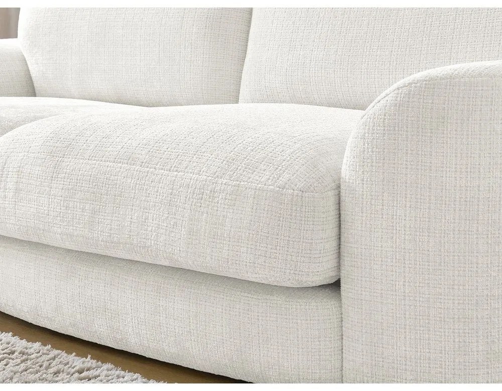 Divano angolare bianco (con penisola a sinistra/con chaise lounge) con rivestimento in ciniglia Leonore – Bobochic Paris