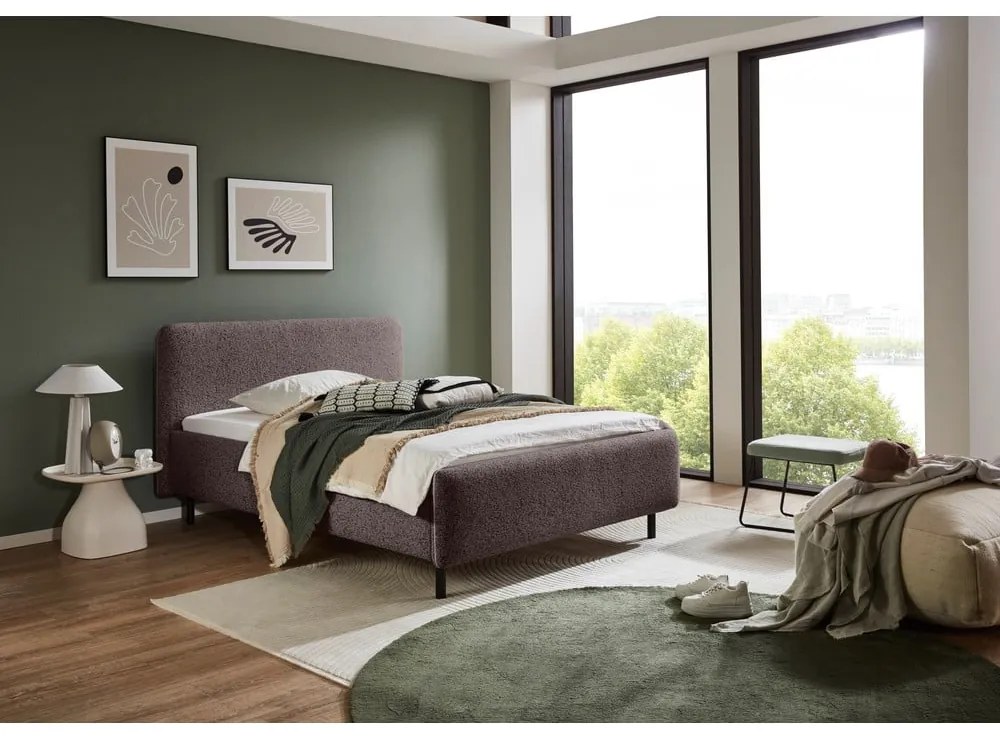 Letto matrimoniale imbottito color antracite rete non inclusa 140x200 cm Primo – Meise Möbel