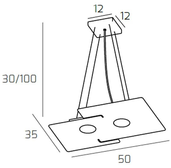 Sospensione Moderna Echo Metallo Bianco 2 Luci Gx53