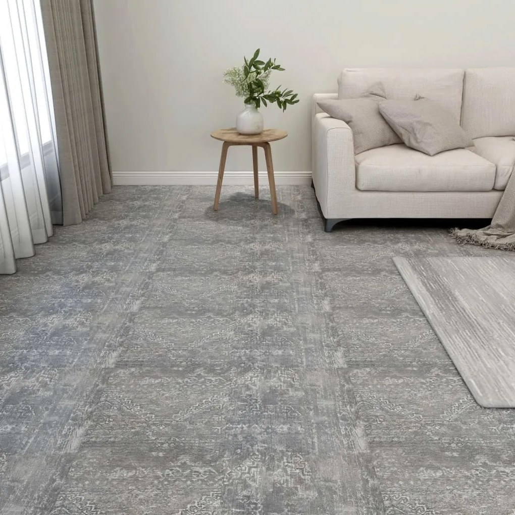 Listoni Pavimenti Autoadesivi 55 Pz Pvc 5,11 M² Grigio Cemento /
