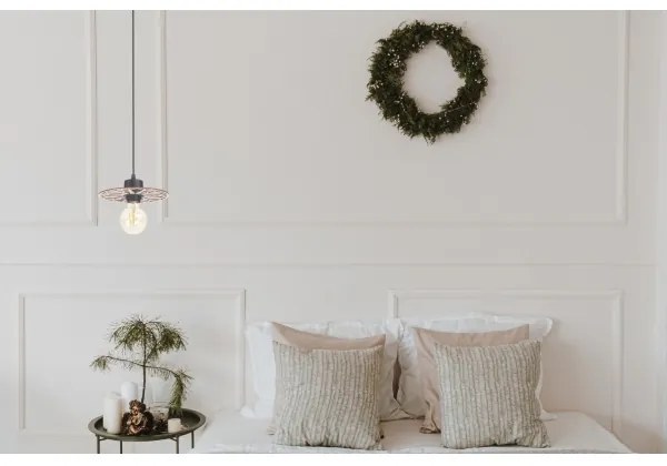 Lampadario a sospensione con filo FALCO 1xE27/60W/230V diametro 20 cm beige