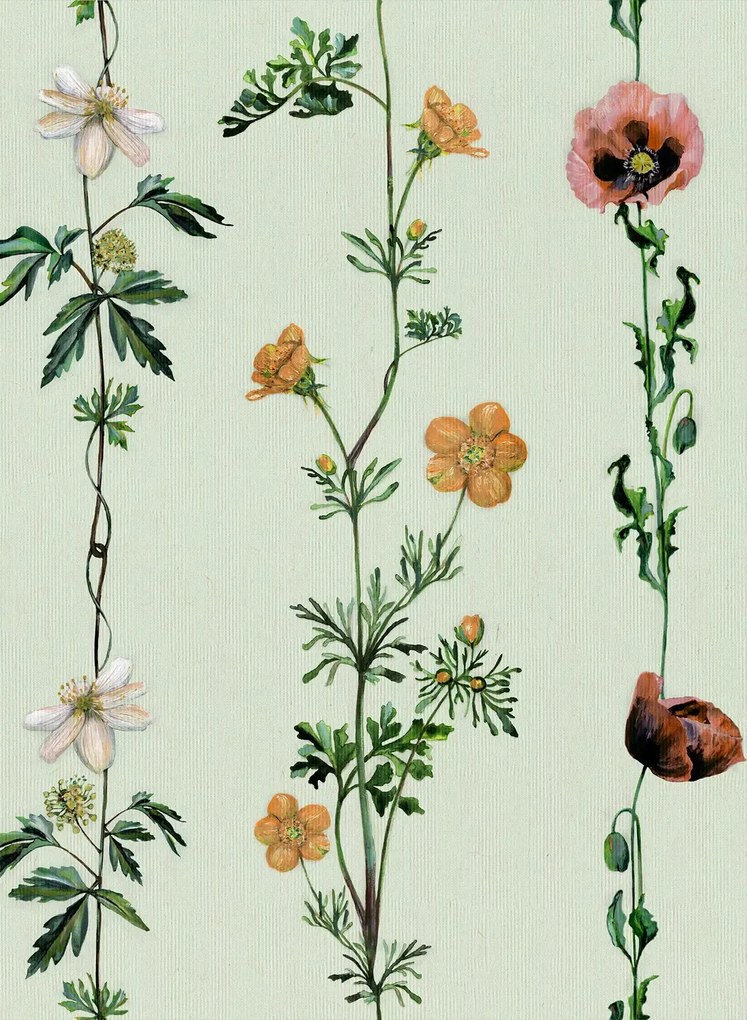 Coordonne Carta da parati Climbing Flowers - Melon