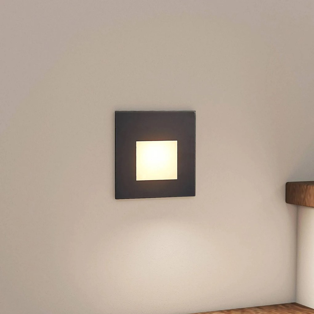 Arcchio Luci LED da incasso Vexi, 7,8 cm x cm, nero, CCT Vexi Arcchio, dimmerabile, Nero, Soggiorno / Sala da pranzo, Alluminio, Moderno, Faretto da incasso a parete