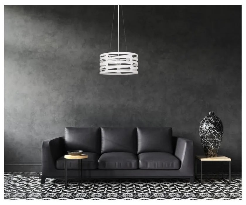 Lampada a sospensione bianca con paralume in metallo Marisa - GTV