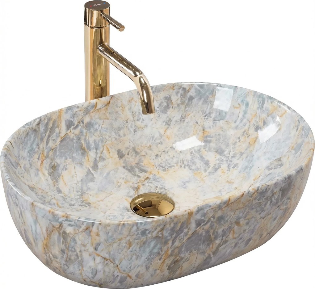 Lavabo da appoggio Rea Amelia Ruststone 48