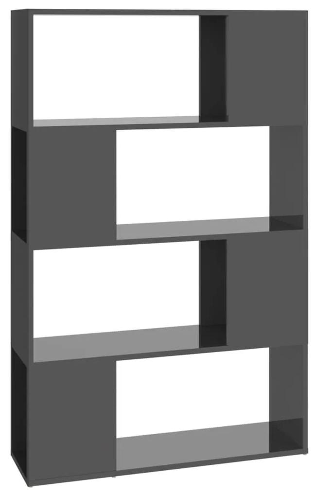 Libreria/divisorio grigio lucido 80x24x124,5 cm
