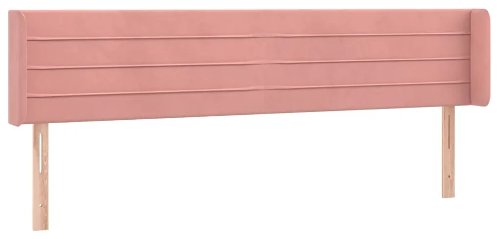 Testiera ad orecchio rosa 203x16x78/88 cm in velluto
