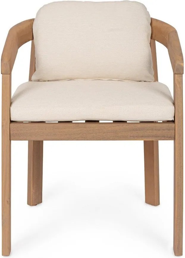 Sedia da esterno di colore naturale in legno massiccio Pablo – Bizzotto