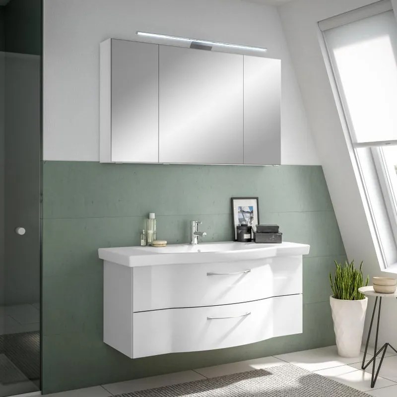 Specchio Contenitore Con Illuminazione PELIPAL bianco L 120 x H 70.3 x P 17 cm