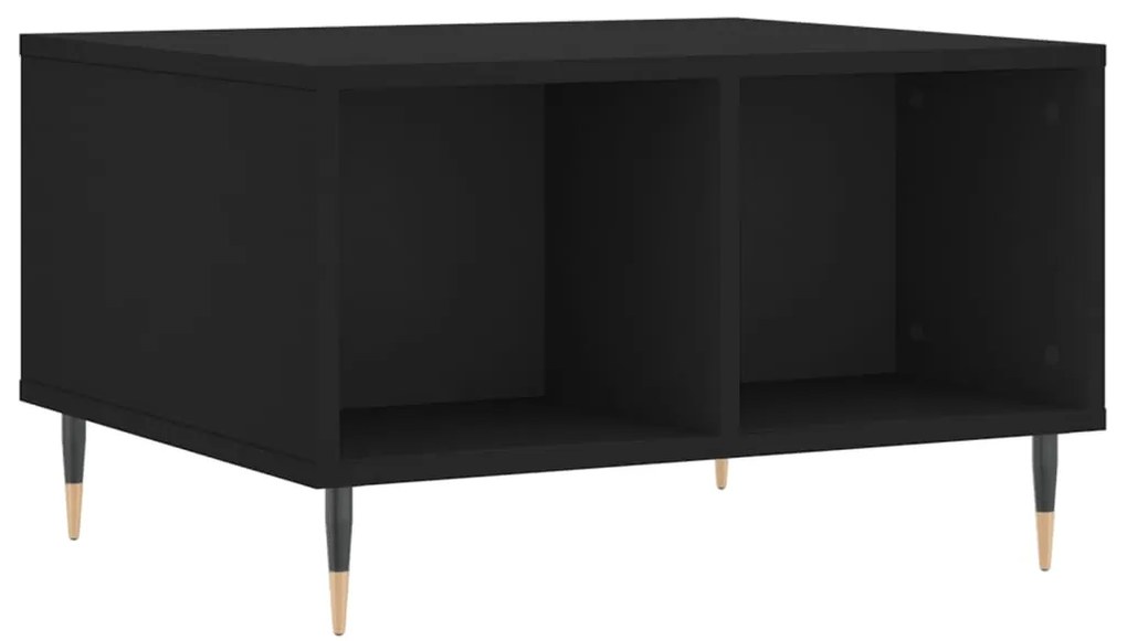 Tavolino da salotto nero 60x50x36,5 cm in legno multistrato