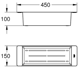 GROHE 40852SD0 - Scolatoio multifunzione 450 × 150 × 100 mm in acciaio inox