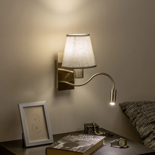 Brilagi - Applique a LED NUBILA 1xE27/25W/230V + LED/3W cromo/grigio