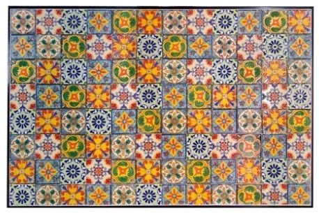 Set Da Pranzo Tavolo Maioliche Rettangolare 120x80 Con 4 Sedie Pieghevoli Kos
