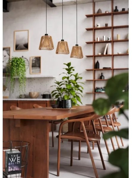 Eglo 44073 - Lampadario a sospensione con filo LAVISTER 3xE27/60W/230V marrone