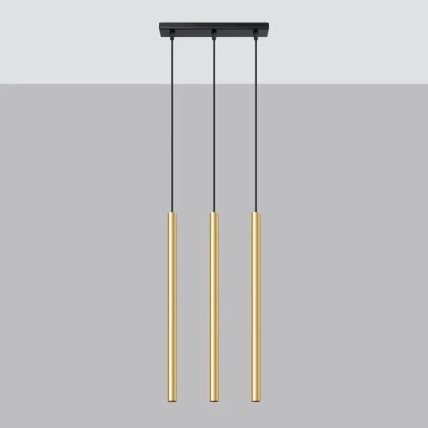Sollux SL.1196 - Lampadario a sospensione con filo PASTELO 3xG9/8W/230V oro