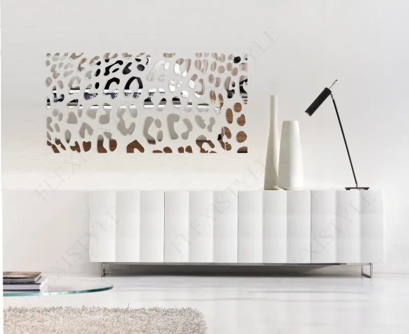 Specchio decorativo rettangolare con motivo leopardato