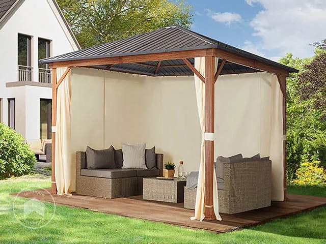 TOOLPORT Gazebo da giardino Forest Superior crema, 3x3m look rovere - (300182)