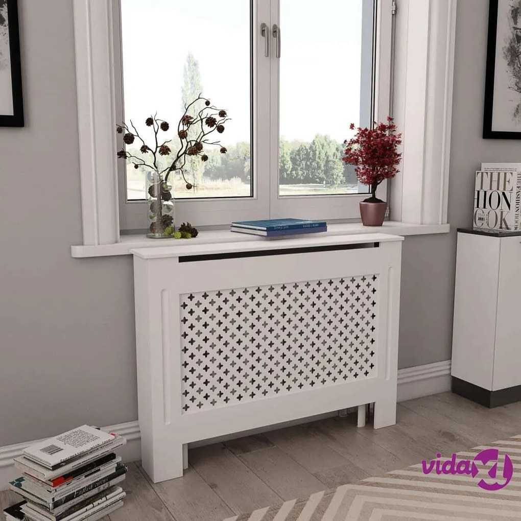 vidaXL Coperture per Radiatori 2 pz Bianche 112x19x81,5 cm in MDF