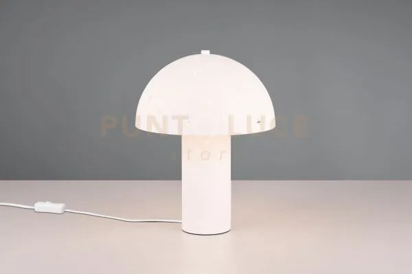 Seta lampada da tavolo metallo bianco con diffusore effetto stelle ...