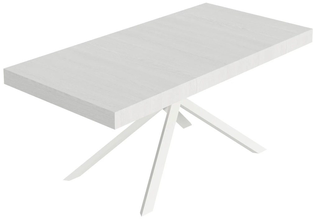 Itamoby Tavolo allungabile 90x200/304 cm Niket bianco frassino gambe bianche