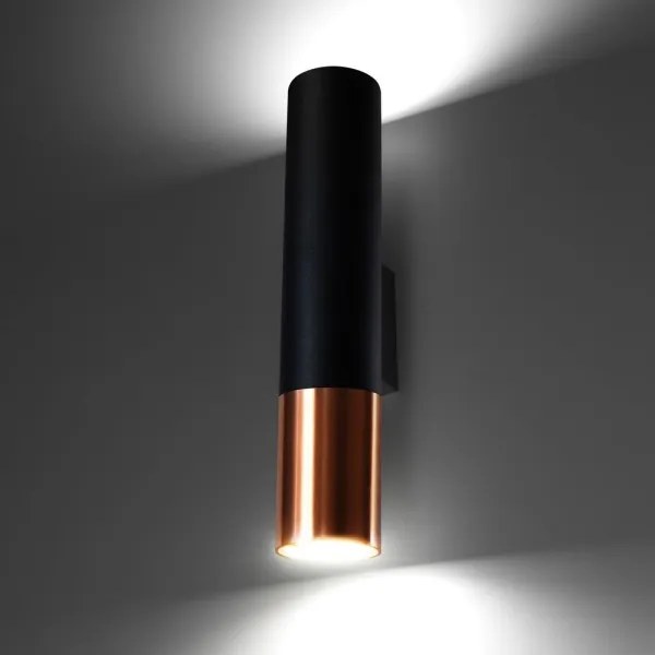 Sollux SL.0944 - Applique LOOPEZ 2xGU10/10W/230V nero/rame