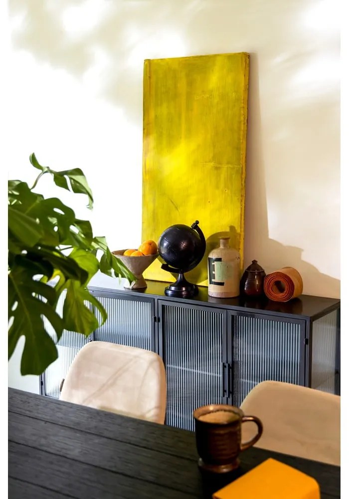 Vetrina in metallo nero 150x80 cm Boli - Dutchbone