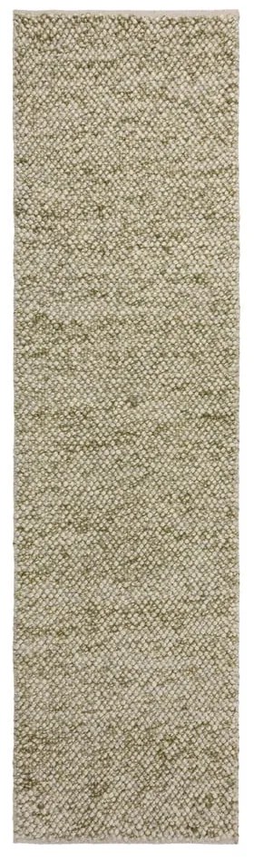 Passatoia in misto lana intrecciata a mano color kaki 60x230 cm Minerals - Flair Rugs
