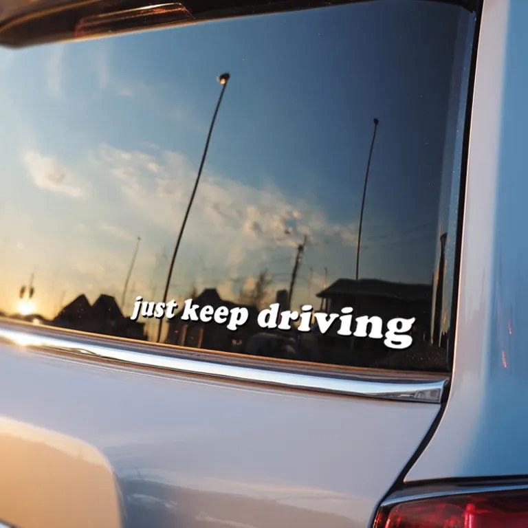 Adesivo per specchio S39 – Just keep driving