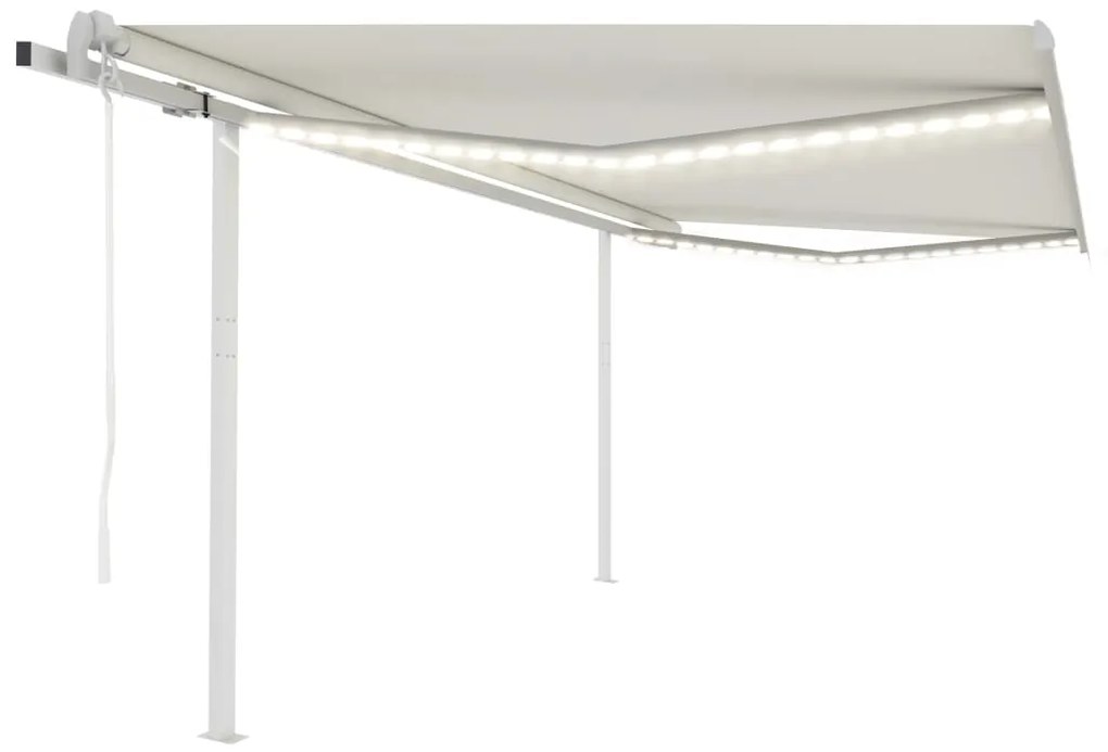 Tenda Automatica Con Sensore Vento E Led 4x3 M Crema /