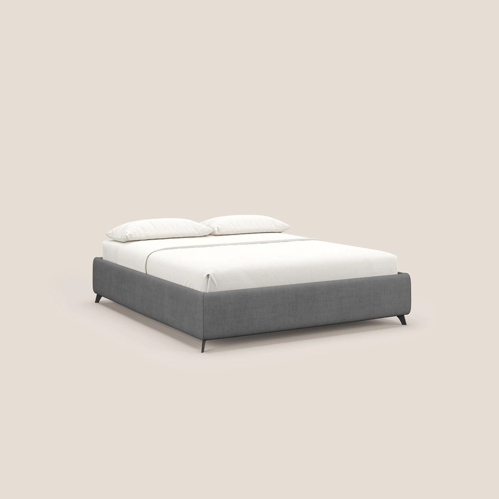 Sara sommier con giroletto contenitore in tessuto impermeabile T02 grigio