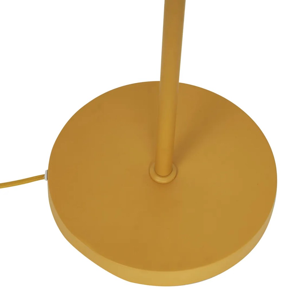 Lampada da terra retrò giallo senape con vetro opaco - Fedde