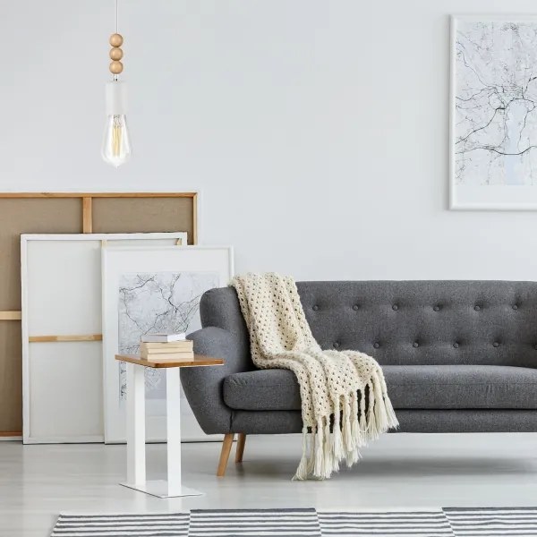 Lampadario a cavo SIMON 1xE27/60W/230V bianco