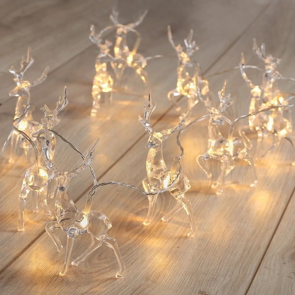 Catena luminosa LED Deer Deer, 10 luci, lunghezza 1,65 m - DecoKing