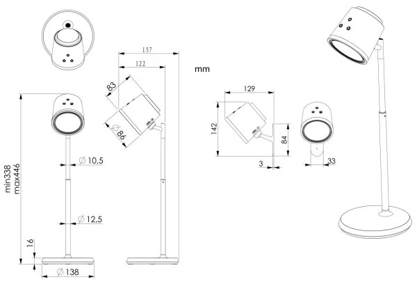 Globo 58454W - Lampada da tavolo LED dimmerabile MEEYA LED/6W/3,7V bianca