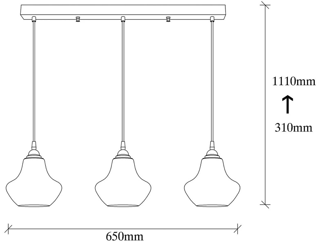 Lampada a sospensione in vetro Gold 052 Opviq, dimmerabile, Crema / Ambra, Soggiorno / Sala da pranzo, Vetro, Lampada a sospensione