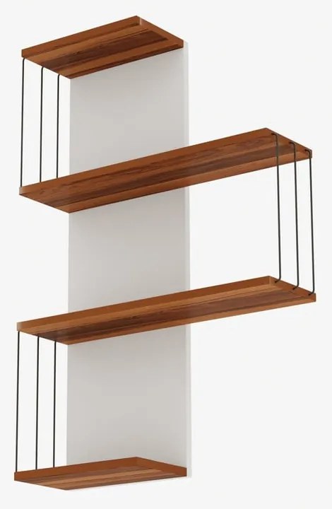 Scaffale a castello in pino decorato in bianco e naturale 64 cm Cambel - Kalune Design