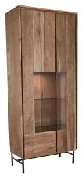 Stand Espositore DKD Home Decor 80 x 40 x 197 cm Cristallo Alluminio Acacia