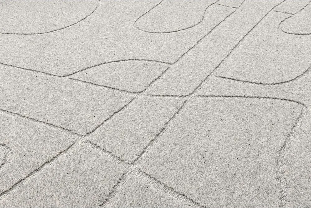 Tappeto in lana grigio chiaro 160x230 cm Morphic - Agnella