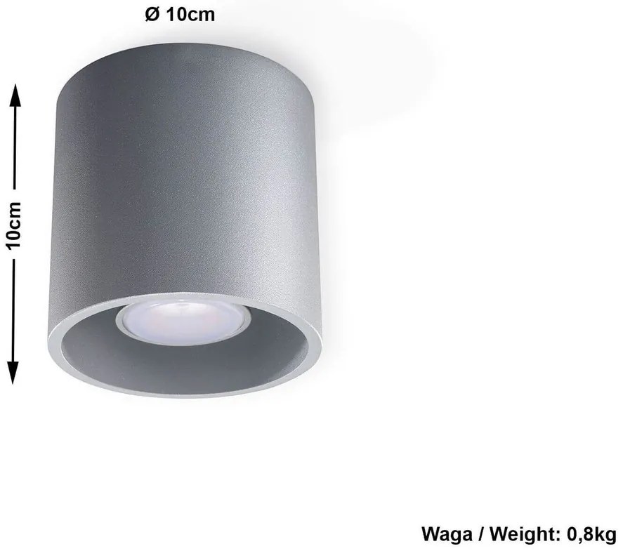 Plafoniera da Soffitto in Alluminio ORBIS 1 GU10 Grigia da interno