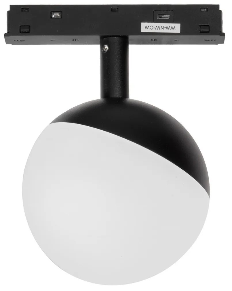 Sfera LED 7W Magnetica CCT Angolo 180° Nera Colore Bianco Variabile CCT
