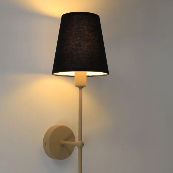 Lampada da parete MADELA 1xE14/40W/230V nera/beige